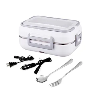 New Style Portable Food Heater Warmer Stainless Steel Inner Box Electric Insulated Heating Lunch Box For Car and Home