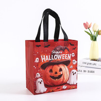 Sac de courses non tissé pour Halloween, sac d'emballage cadeau pour bonbons, sac fourre-tout non tissé personnalisé avec logo pour fête à thème citrouille