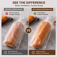 Sacs en plastique personnalisés en BOPP micro-perforés et ventilés de qualité alimentaire pour boulangerie, pain et produits frais