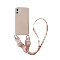 Étui de téléphone antichoc de luxe en silicone imitation cuir avec cordon tour de cou pour iPhone 17/16/15/14/13/12/11 Pro Max