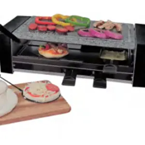 China supplier 8 Person Classic Black Dual Cheese Raclette Table Raclette Hibachi Grill