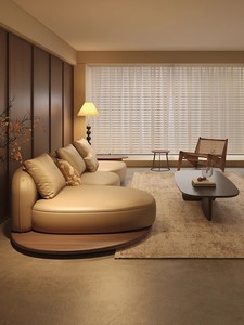 Japanese Wabi-sabi Factory Module Combination Leather Solid Wood Living Room Hotel Lounge Coffee Room Multi-seat <strong>Side</strong> <strong>Table</strong> <strong>Sofa</strong> - Product Image 2