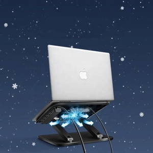 Ergonomic Cooling Tablets PC Holder Folding Adjustable Vertical Notebook Laptop Stand <strong>Riser</strong> with USB - Product Image 5