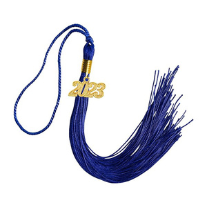 Hải quân sáng bóng tốt nghiệp Mũ dành cho người lớn đàn hồi tốt nghiệp cap và tua - Product Image 3