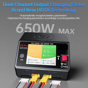 D6 Pro Dual Channel Smart <b>LiPo</b> <b>Battery</b> <b>Charger</b> AC200W DC650W 15A LiHv/Nicd/NiMH for FPV Drones - Product Image 5
