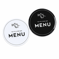 Plaque de menu NFC de 10 cm (3,93 pouces) avec adhésif 3M au dos, commande par simple pression, autocollant de menu numérique en époxy imperméable