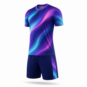 Set Jersey Sepak Bola Sublimasi Custom 2026 Pola Aurora Prism Cepat Kering Bernapas Seragam Sepak Bola OEM ODM Perlengkapan Tim MOQ 1 - Product Image 5