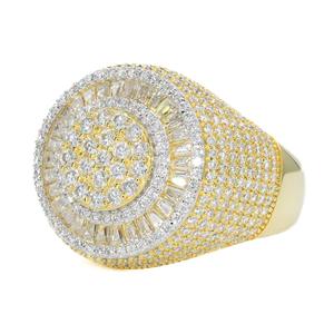 Custom Jewelry <b>Ring</b> 14k 18k <b>White</b> <b>Gold</b> Fully Iced Baguette Round Face VVS Moissanite Diamond <b>Ring</b> Hip Hop <b>Ring</b> <b>for</b> <b>Men</b> Women - Product Image 2