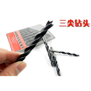 Xi'an Woodworking Three Point Drill Bit <b>Set</b> 8 <b>Pc</b> Carbon Steel Bright Finish Round Shank For Smooth Hole Drilling - Product Image 1