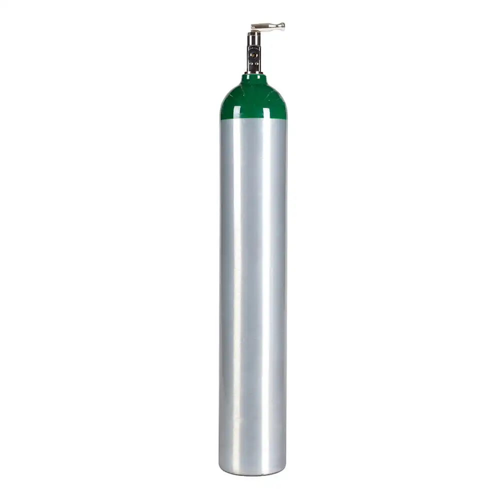 Silindir oksijen tankı tıbbi oksijen alüminyum yeni taşınabilir ME ME yüksek valf gazı oksijen silindiri 150 Bar CN;SHN