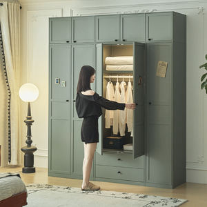 <span class=keywords><strong>Armadio</strong></span> in Acciaio con Ganci Interni e Ripiano, Pratico Contenitore per Cappotti, Borse e Abbigliamento Quotidiano - Product Image 2