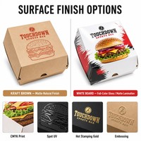 Boîte à hamburger en papier compostable, résistante à l'huile, jetable, pour les restaurants de restauration rapide à emporter