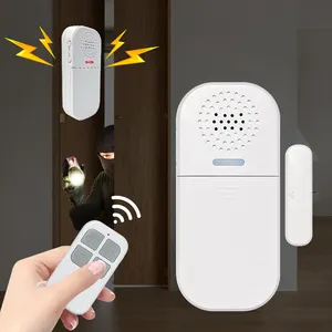Dispositivo de alarma antirrobo para timbre, control remoto inalámbrico de 25m, nivel de sonido ajustable, Alarma para puerta y ventana