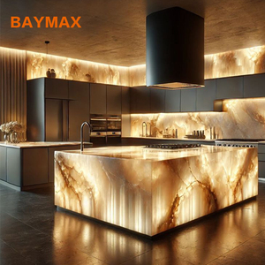 Cuisine modulaire avec éclairage LED, îlot de rangement en marbre <span class=keywords><strong>et</strong></span> armoire de comptoir - Product Image 3