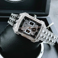Montre Chronographe à Quartz pour Homme 96C108, Diamants, Boîtier Carré Unique 35mm, Bracelet 22mm, Style Affaires, Acier Inoxydable, Antique
