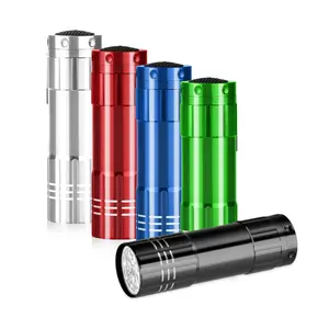 Portable Waterproof LED Emergency promotional Flashlights outdoor Torch for Camping Flash Light with Aluminum Dry battery