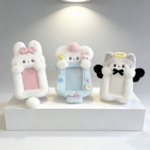 Wholesale Custom Hamburger Dog Angel <b>Cat</b> <b>Plush</b> Card Holder Keychain for 3 Inch Idol Polaroid Photo ID Card Lanyard - Product Image 2