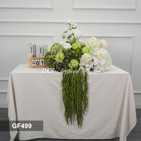 Centre de table floral artificiel vert et blanc DKB, boule de fleurs pour allée de mariage, décoration d'entrée de mariage