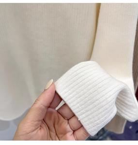 Maglione da donna con mezza maglia a collo alto autunno inverno in velluto con Top a metà collo caldo e spesso - Product Image 5