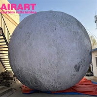 Planète gonflable grise personnalisée, lune gonflable bon marché avec LED