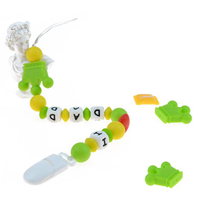 <b>Silicone</b> Baby Teether Crown Chewable Toys <b>Beads</b> Pacifier Clips DIY Girls Cute Teething Toys Gifts Baby Teether Pendant - Product Image 6