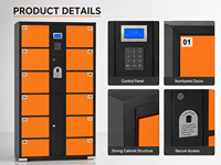 Casier de rangement extérieur intelligent à 12 compartiments pour la plage, armoire électronique en libre-service avec serrure à code numérique, étanche et résistant à la rouille, assemblé
