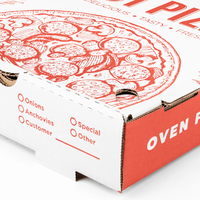 Boîtes à pizza en carton ondulé imprimé en gros, qualité alimentaire, logo personnalisé, différentes tailles, emballage à emporter pour pizza, matériaux recyclés
