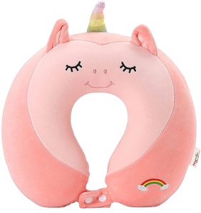 Coussin de voyage en peluche en forme de U, motif dessin animé, doux, en forme d'animal en peluche, pour le cou, pour avion, voiture, ou siège inclinable - Product Image 1