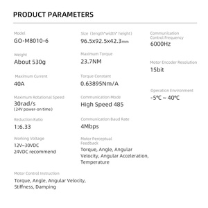 GO-M8010-6 High Performance Servo Brushless <b>Stepper</b> DC <b>Motor</b> High Precision Metal Bionic Robot Joint <b>Motor</b> Vehicles Remote - Product Image 5