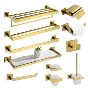 Luxus Morden Brushed Gold Waschraum zubehör Toilette Bad zubehör Set