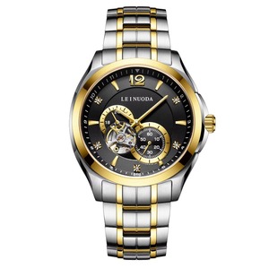 Reloj Mecánico Automático para Hombre, Diseño Circular Hueco, Resistente al Agua 3ATM, con Diamantes, Personalizable con Logotipo - Product Image 1