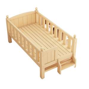 Cama Individual de Madera Maciza con Barandilla Ancha para Niños y Niñas, Muebles de Dormitorio Grandes Empalmados para Uso en Sala de Estar - Product Image 5