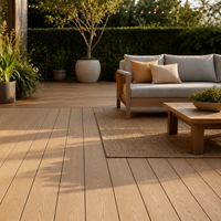 Plancher composite en polyuréthane de 5e génération, aspect teck, antidérapant, imperméable, écologique, pour jardin extérieur, terrasse de parc