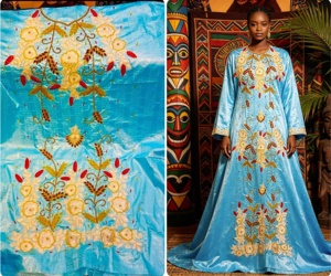 Brocart de Guinée Bazin Riche Jacquard 100% Coton Shadda Parfumé, Qualité Dubaï, Perlé, 2026 - Product Image 1