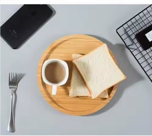 Bandeja Redonda de Bambú para Servir, Decoración Rústica para el Hogar, Cocina, Mesa de Centro, Baño - Product Image 3