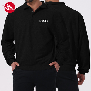 Polo a Maniche Lunghe Vintage di Alta Qualità in Cotone e Poliestere per <span class=keywords><strong>Uomo</strong></span>, <span class=keywords><strong>Senza</strong></span> <span class=keywords><strong>Cappuccio</strong></span>, Abbigliamento Casual - Product Image 2