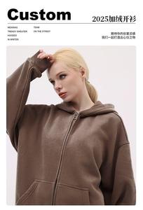 Custom 400 GRams American-style Retro Winter Zipper <strong>Hoodie</strong> <strong>Large</strong> Size 4xl Fashion Coat Acid Wash Finish Heavyweight Sport Jacket - Product Image 3