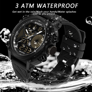 SANDA 6236 Montre-bracelet numérique pour adolescents à grand cadran, double affichage, multifonction, sportive, étanche, avec alarme, montre électronique - Product Image 6