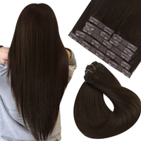 Extensions de cheveux à clipser Salon Choose, qualité 12A, cheveux vierges non traités, cuticules alignées, couleur marron naturel.