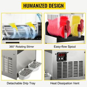 Precio de fábrica comercial 15L * 2 Máquina de aguanieve para bebidas Máquina para derretir nieve - Product Image 5