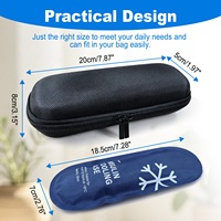Étui de transport isotherme pour insuline avec 2 blocs réfrigérants pour lecteur de glycémie, seringues et kit de test – Étui de refroidissement pour insuline bleu