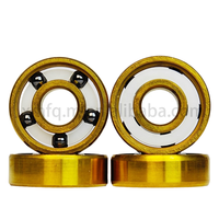 Roulements à billes en céramique de haute précision Inline Quad Skateboard 608 627 Z ZZ RS 2RS Cage en PTFE revêtue de titane doré