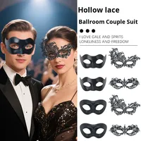 Masque de mascarade pour couple, femmes et hommes, brillant, vénitien, fête d'Halloween, bal, dentelle, masque chinois
