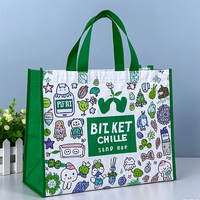 Sac à provisions non tissé d'épicerie réutilisable personnalisé de bonne qualité sac fourre-tout non tissé recyclable avec logo imprimé