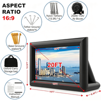 Écran de projection gonflable de 20 pieds, écran de cinéma portable gonflable, pour les soirées cinéma dans la cour ou à la piscine