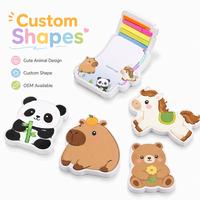 OEM Blocs-notes adhésifs en forme d'animaux, pages colorées, couvertures personnalisées, cadeaux de papeterie, usine de blocs-notes adhésifs en forme de motifs.