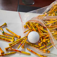 Tee de golf en bois écologique et durable de 70 mm, très vendu, avec supports de tee colorés, 100 pièces, fournitures et accessoires d'entraînement