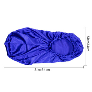 Bonnet de nuit en satin de soie doublé pour femmes avec logo personnalisé, bande large réglable, pour tresses, avec longs liens - Product Image 4