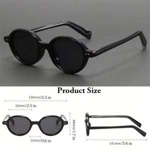 Gafas de Sol Redondas con Marco Pequeño y Degradado Vintage 2025, Personalizadas con Logotipo, Protección UV400, CP TR90, Ovaladas, Unisex - Product Image 5