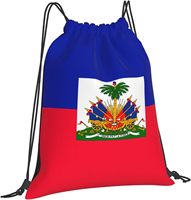 Sac à dos à cordon personnalisé 2026 pour supporter de football, motif drapeau et carte de l'Haïti, pour événements sportifs